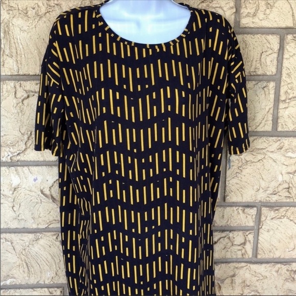 LulaRoe Tunic To blue Yellow Size XXS oversize - Picture 9 of 11